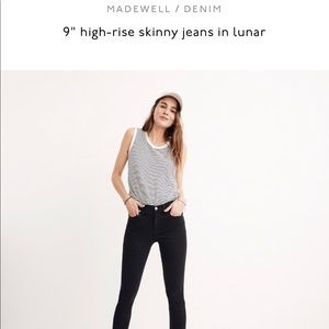 HP 🎉 Madewell 9” High Rise Black Skinny Jeans